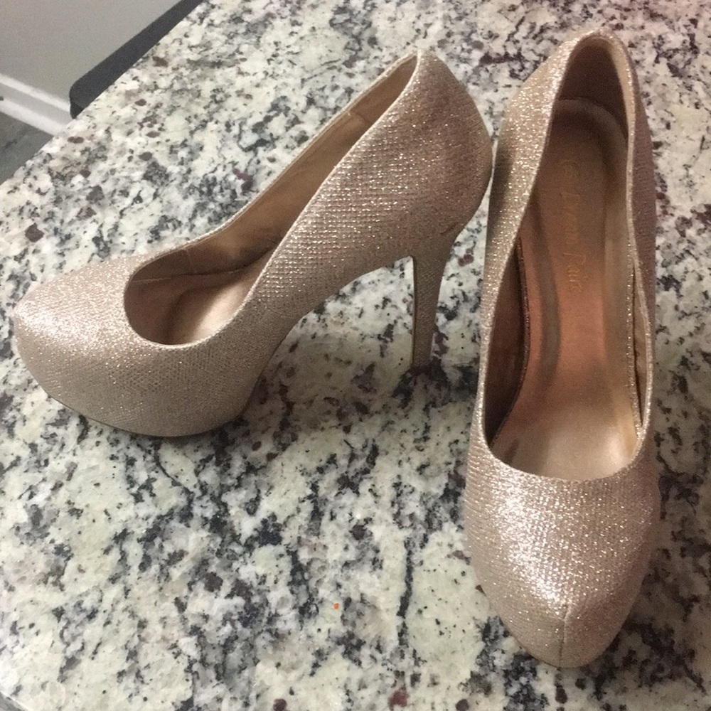 Sparkly Gold Platform Heels